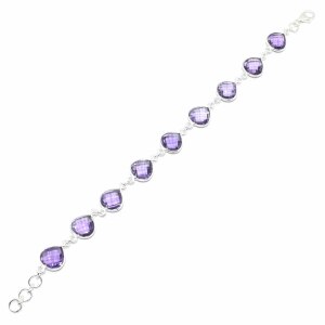 Silver Amethyst(12.9ct) Bracelet