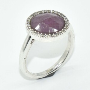 Silver Ruby Cz(2.7ct) Ring