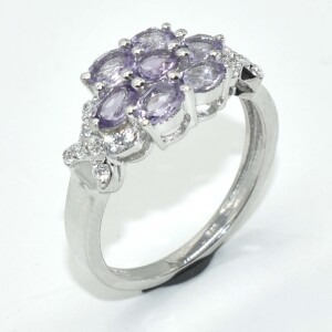 Silver Pink Amethyst(1.75ct) Ring