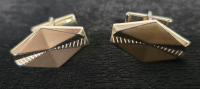 Sterling Silver Cuff Links, Goldeneye Plated Cuff Links - 4