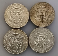 (4) Kennedy Half Dollars- '64, '65, '66, '67 - 2