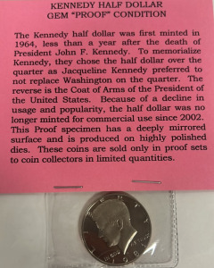 Kennedy Half Dollar Gem “Proof” Condition