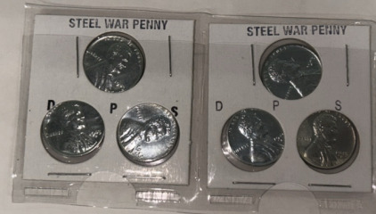 6- Steel War Pennies P-D-S