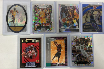 7 Basketball Cards ( Michael Jordan, Lebron James, & Shaquille O’Neal)