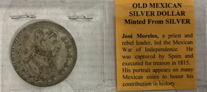 Old Mexican Silver Dollar Minted From Silver