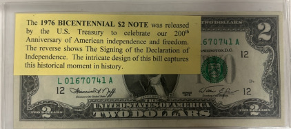 1976 Bicentennial $2 Note