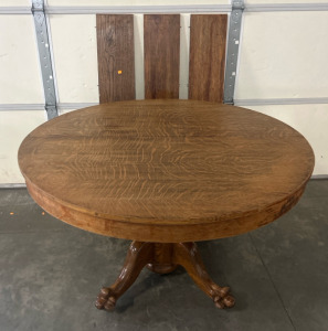 Round Wooden Kitchen Table - 3 Leafs Included