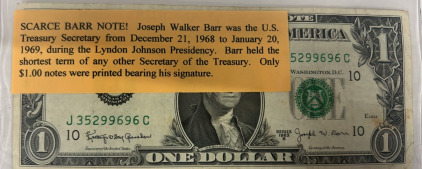 Joseph Barr $1 Note