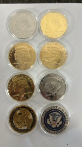 6 Plated Trump 2024 Presidential Coins