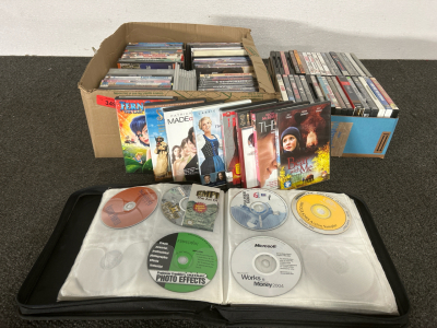 Variety of CDs and DVDs