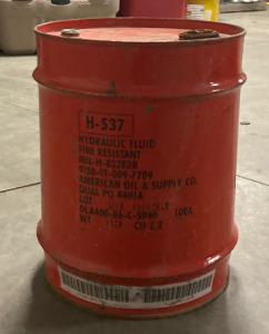 Hydraulic Fluid Fire Resistant Can