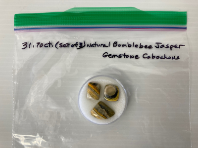 (3) Natural Bumblebee Jasper Gemstone Cabochon