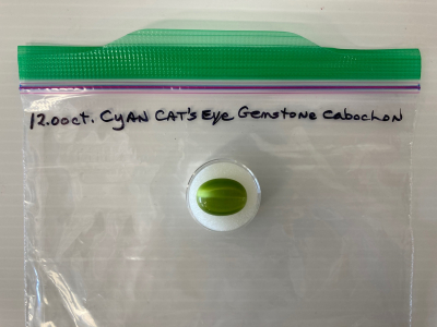 Cyan Cats Eye Gemstone Cabochon