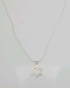 Silver Star of David Pendent with Chain