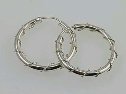 Set Silver Hoop Earrings