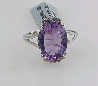 Amethyst Silver Ring(size 6.5) 925 Silver Womans Ring