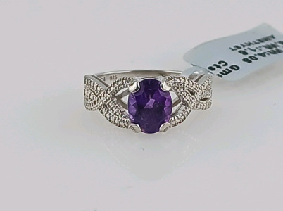 Amethyst 925 Silver Ring (size75)