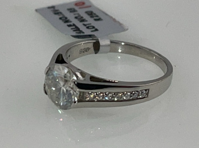 4.8ct. Cut And Faceted Moissanite Gemstone .925 Silver Ring Size 9-1/2