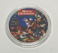 (4) “Merry Christmas” Mickey And Minnie Silver Plated 1 Oz. Collectible Coins - 2