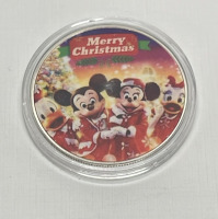 (4) “Merry Christmas” Mickey And Minnie Silver Plated 1 Oz. Collectible Coins - 3