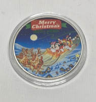 (4) “Merry Christmas” Mickey And Minnie Silver Plated 1 Oz. Collectible Coins - 4