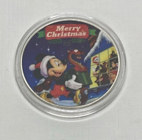 (4) “Merry Christmas” Mickey And Minnie Silver Plated 1 Oz. Collectible Coins - 5