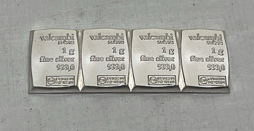 (4) One Gram .999 Fine Silver Bars