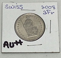 (7) Swiss Coins Dated 1974-2014 (AU+ And AU++), (2) Roles 1963 D Lincoln Memorial Pennies (BU++) - 3