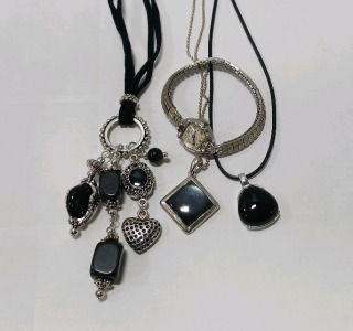 (3) Black Woman's Necklaces, BulovaWomans Watch