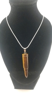 Beautiful Tiger Eye Jasper Bullet Necklace