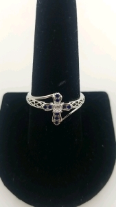 Beautiful Sapphire Cross Ring-Size 9