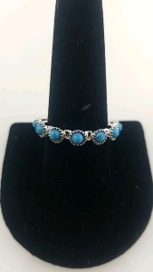 Beautiful 7-Stones Turquoise Ring-Size 9