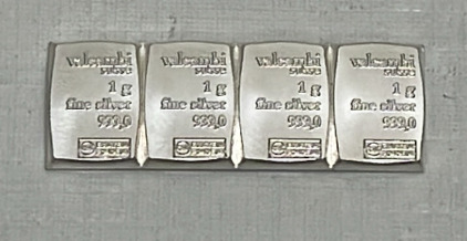 (4) One Gram .999 Fine Silver Bars