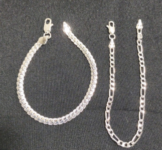 (2) 925 Assorted Chain Bracelets