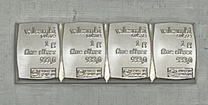 (4) One Gram .999 Fine Silver Bars