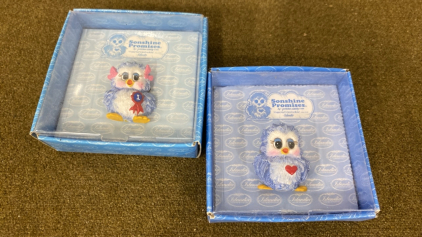 (2) Sonshine Promises Baby Blue Antique Collectible Owls