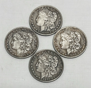 (4) 1888 To 1891 Lady Liberty Dollar Coins-Collectible Replica Coins