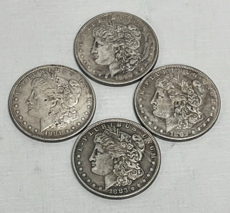 (4) 1880 To 1883 Lady Liberty Dollar Coins-Collectible Replica Coins