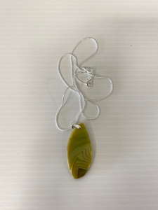 Green Striped Agate Freeform Gemstone Necklace