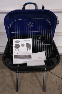 (1) Aussie Walk-A-Bout (Blue) Foldable Charcoal Barbecue Grill