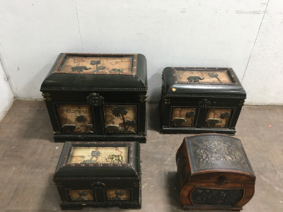 (4) Assorted Decorated Chests