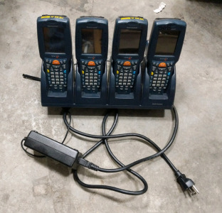 (5) Barcode Scanning Gun Set - (4) Datalogic Skorpio DL-SKORPIO Handheld Scanners (1) Docking Station