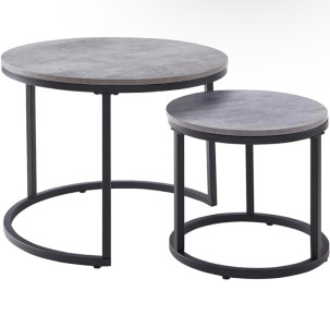 CENSI “Gray Marble” Modern Round Nesting Coffee Table