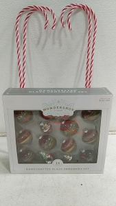 (18) Christmas Ornament Set w/ Candy Cane Decorations - (1) Wondershop Ornament Set (4) Candy Canes