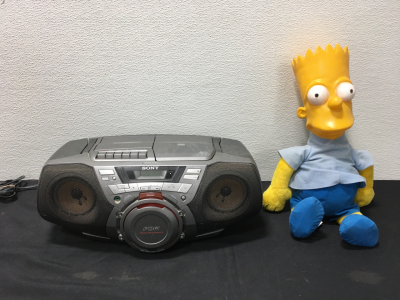 Bart Simpson Doll & Sony Radio