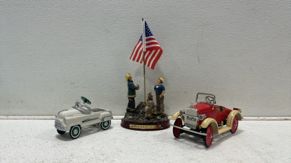 Americana Collection Raising the Flag Tribute Statue, Hallmark Kiddie Car Classics Steelcraft Speeder Luxury Limited Edition, Hallmark Kiddie Car Classics Murray General