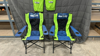 (2) Seahawks High-Back Oversized Folding Lawn Chair