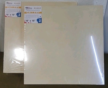 (2) 2-Packs Of Birch Plywood Painting Panels, Both 18" x 18"