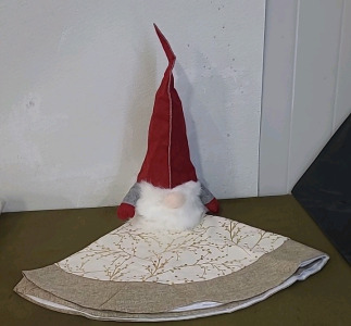 (1) D-FantiX Gnome Christmas Tree Topper, (1) Tree Skirt & (1) Box Of Assorted Christmas Decor/ Amazon Overstock