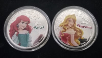 (6) Disney Princess Silver Plated Collectible Coins - 2